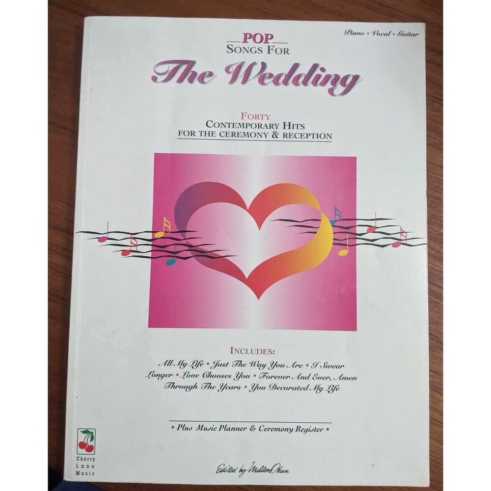 Pop Songs for The Wedding Sheet Music Book